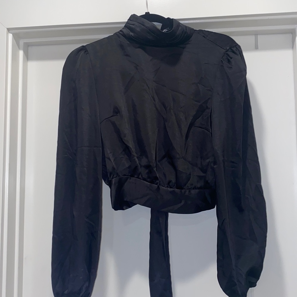 Nasty Gal Satin Open Back Blouse